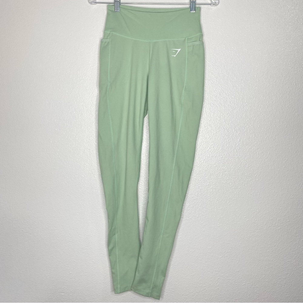 Gymshark Dreamy Mint Green High Waist Leggings Side Pockets Womens Small